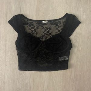 Garage Lace Top, Size: Medium, Black